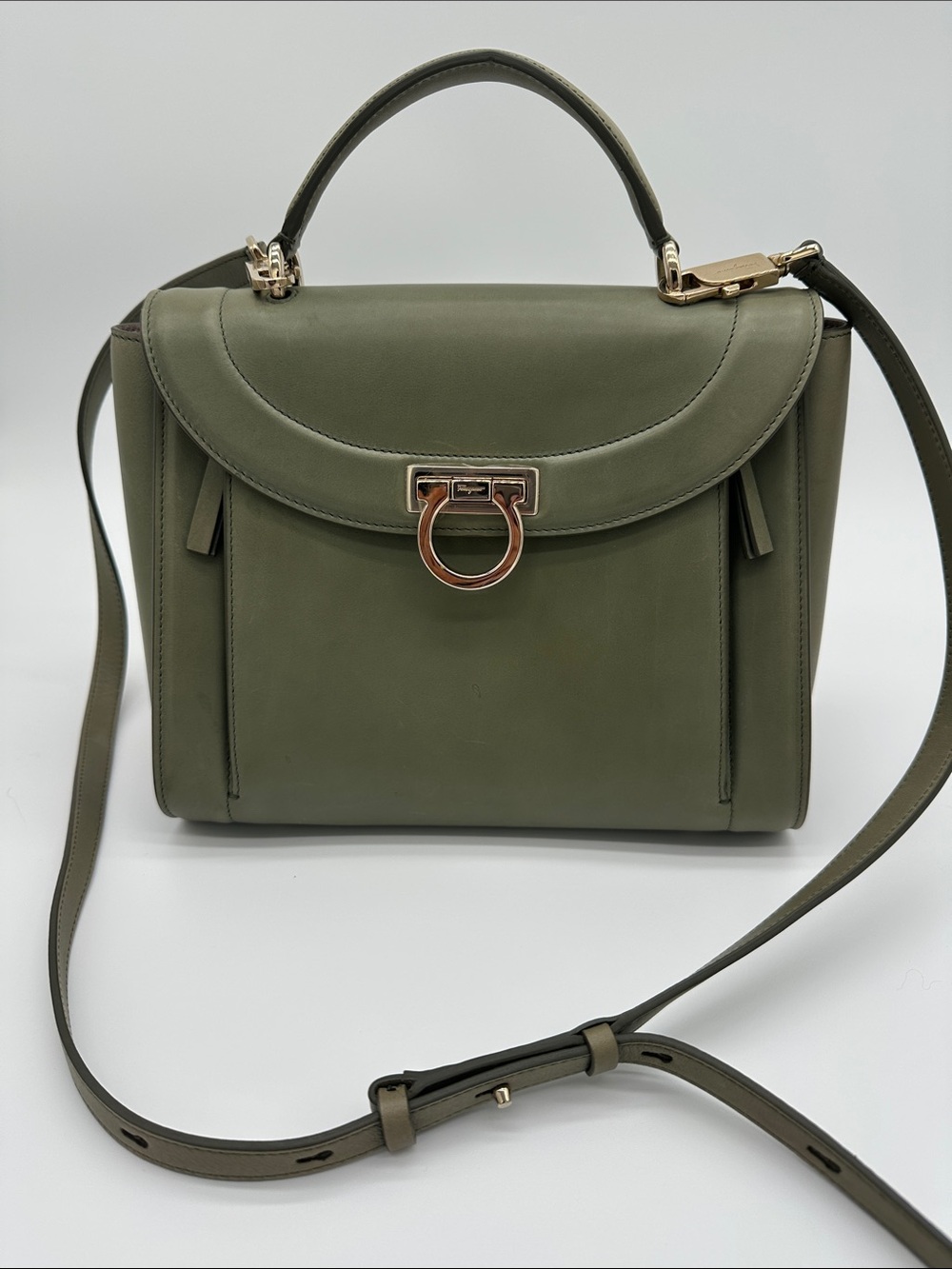 New! Salvatore Ferragamo Pistachio Crossbody Handbag Rainbow